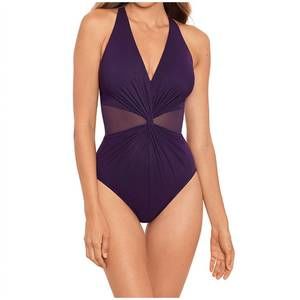 NEW MIRACLESUIT sangria illusionists wrapture one piece swimsuit in purple